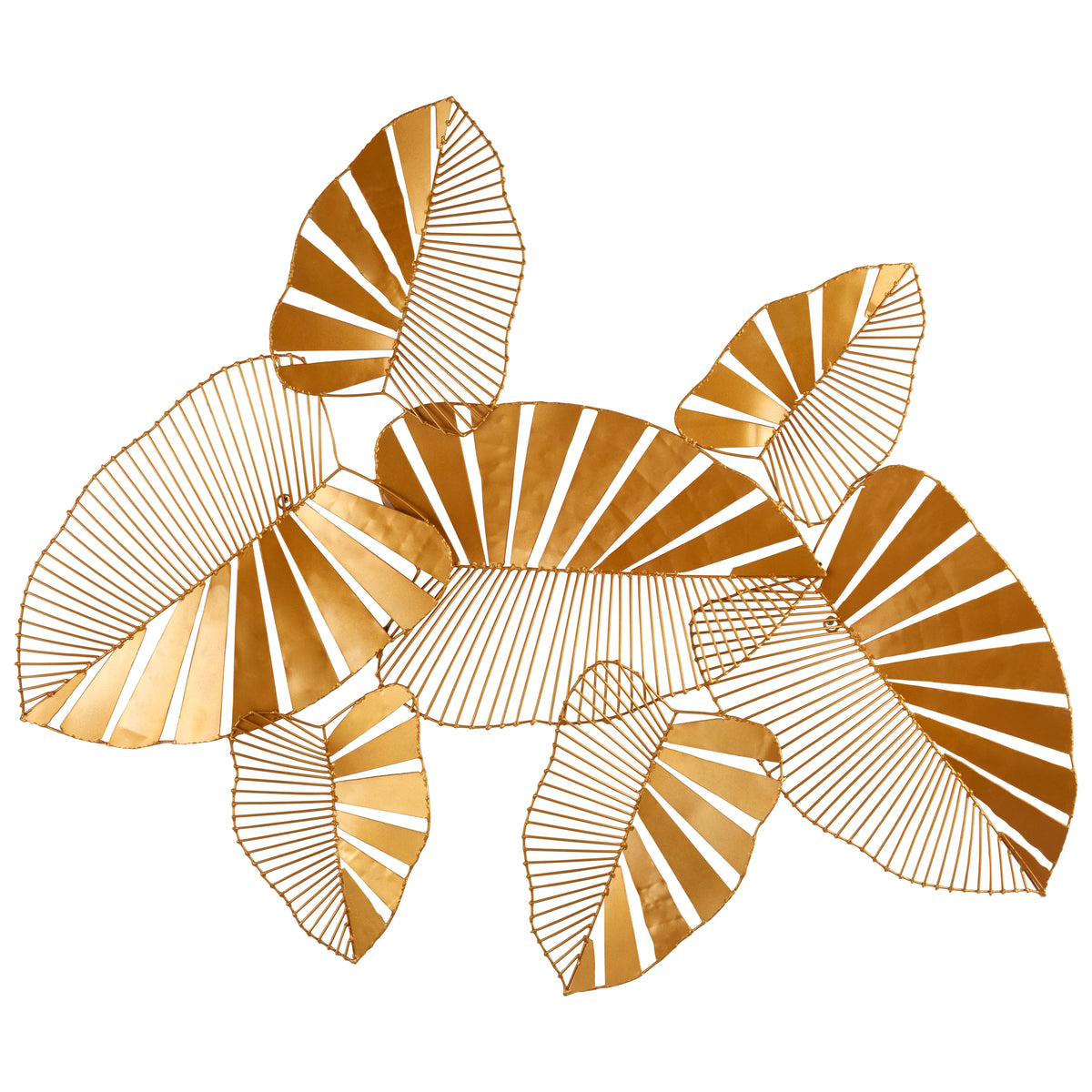 Zania Warm Gold Finish Leaf Art