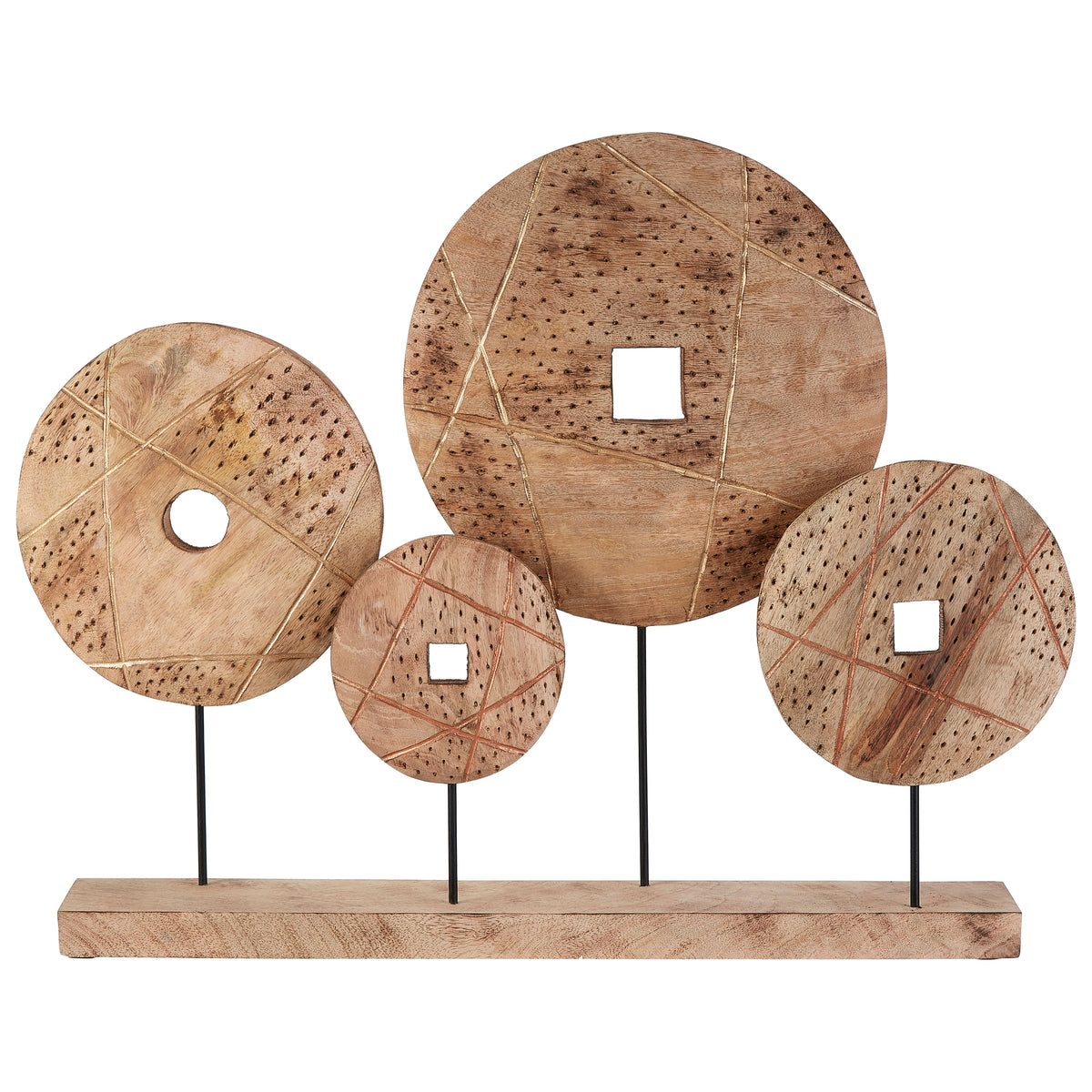 Elementi 4 Disc Wooden Sculpture