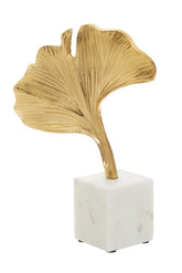 Mirano Gold Finish Ginkgo Sculpture