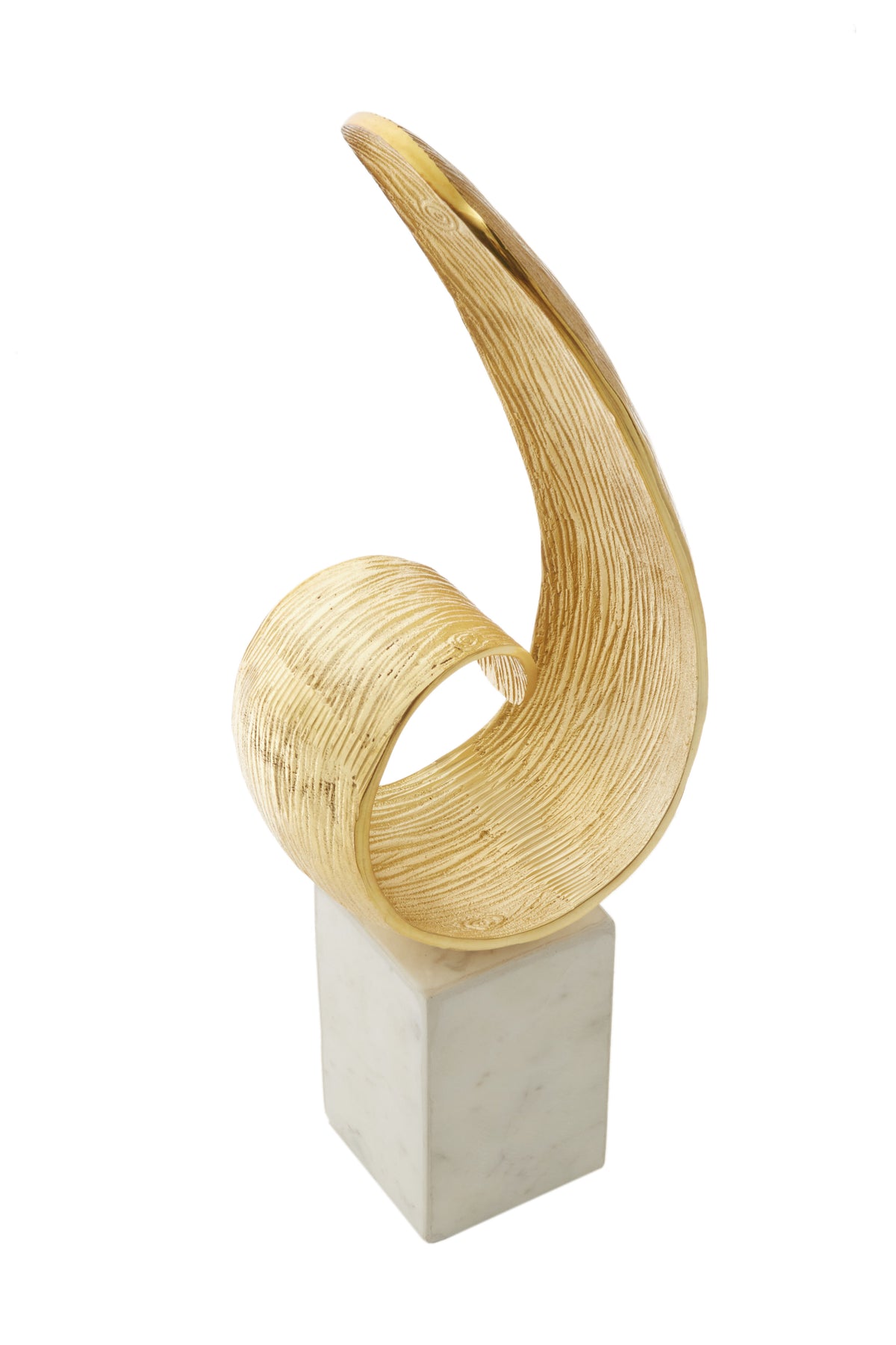 Mirano Gold Finish Curl Sculpture