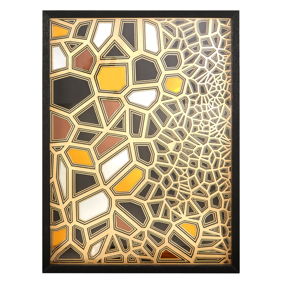 Modello Gold And black Paper Sculpture Wall Art