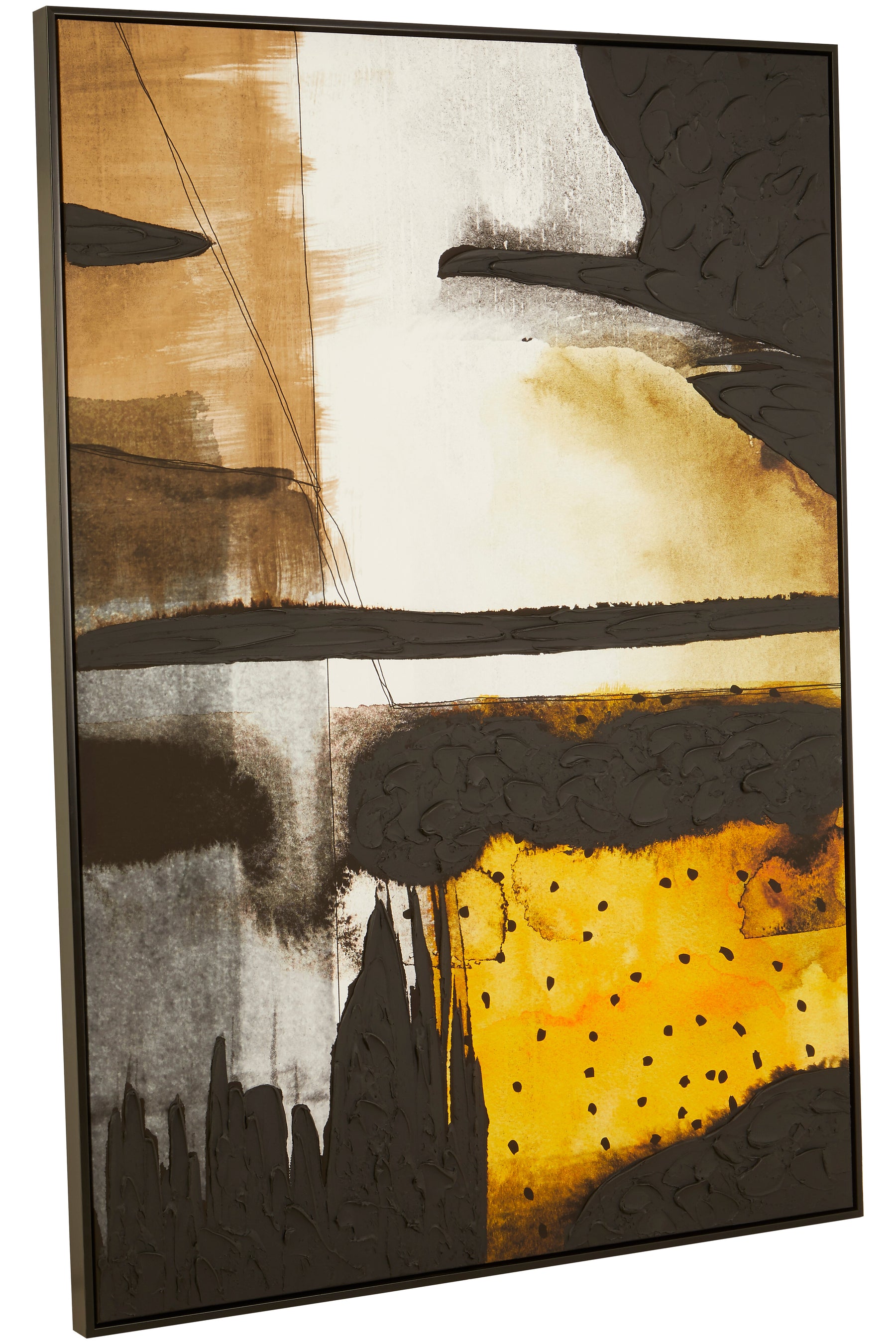 Astratto Black And Ochre Wall Art